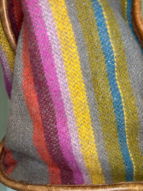 Vintage Fossil Striped Fabric Crossbody with Brown Leather Trim (set of 2) - Picture 12 of 16